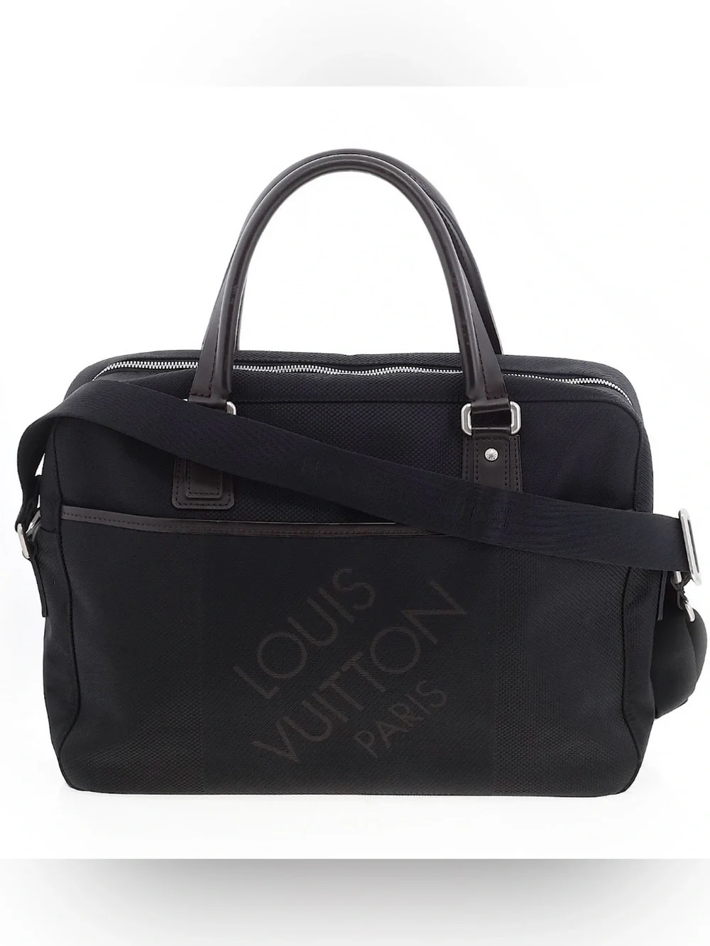 LOUIS VUITTON Black Unisex Laptop Briefcase Messenger Bag